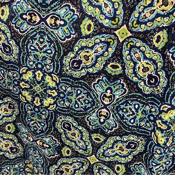 Allison Brittney Blue Paisley v-neck sleeveless Maxi Dress size small - Picture 4 of 11